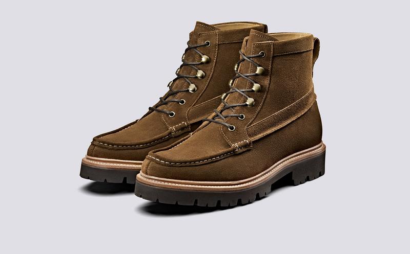 Grenson Rocco Mens Boots - Brown Suede SJ5082